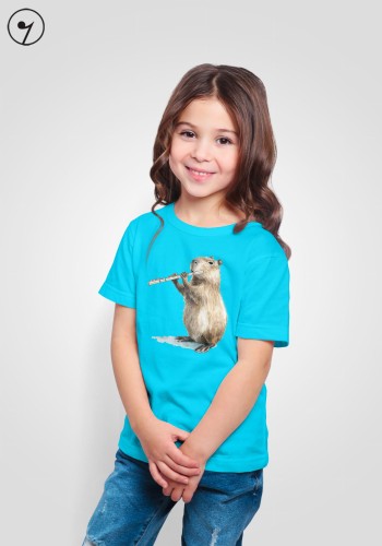 Flute - Capybara playing the flute - Children's T-shirt