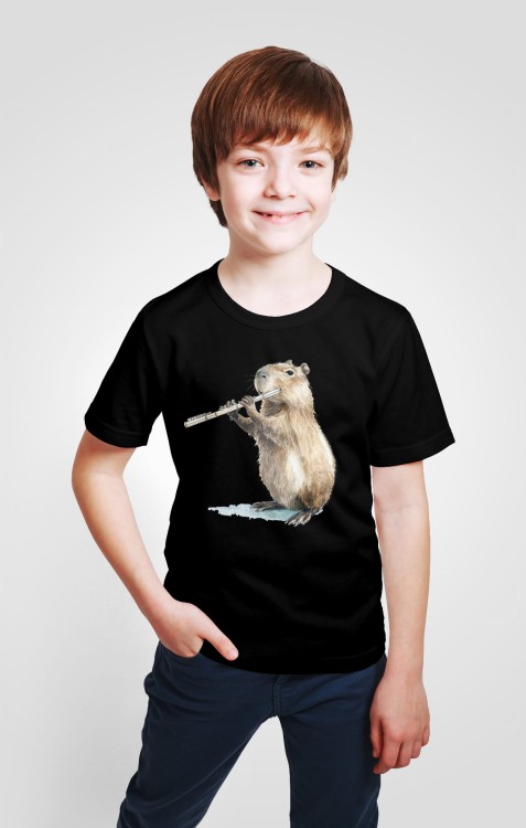 Flet - Kapibara gra na flecie - Koszulka dziecięca