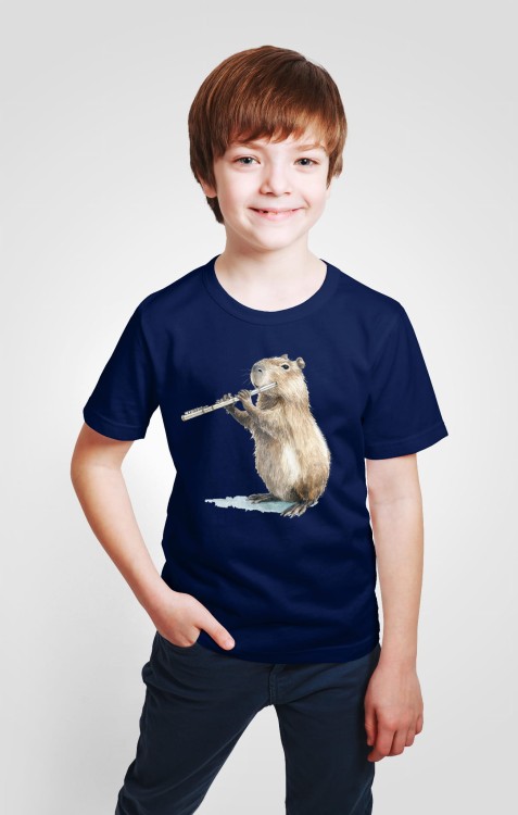 Flet - Kapibara gra na flecie - Koszulka dziecięca