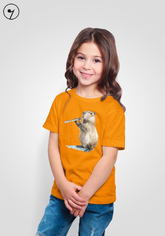 Flute - Capybara playing the flute - Children's T-shirt