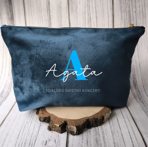 Kosmetyczka XL - Granatowa - Personalizacja - Prezent dla muzyka