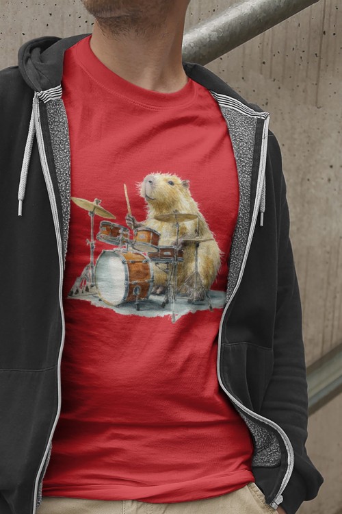 Perkusja - Kapibara perkusista - koszulka dla perkusisty - osemkowa.pl