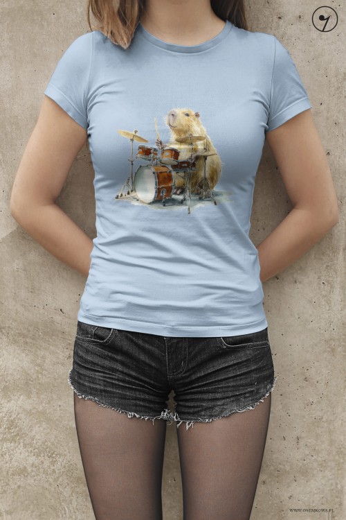 Perkusja - Kapibara perkusistka - Koszulka dla perkusistki - osemkowa.pl