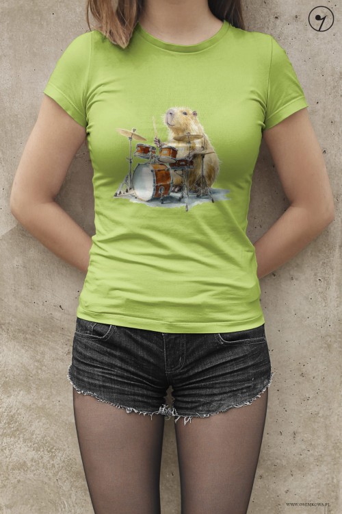 Perkusja - Kapibara perkusistka - Prezent dla perkusistki - osemkowa.pl