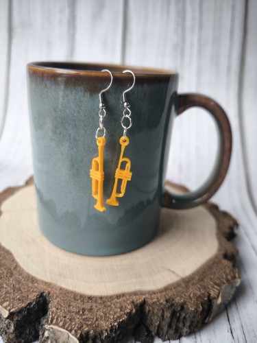 Trąbka - Prezent dla trębacza / trębaczki - Kolczyki muzyczne - Lekkie kolczyki