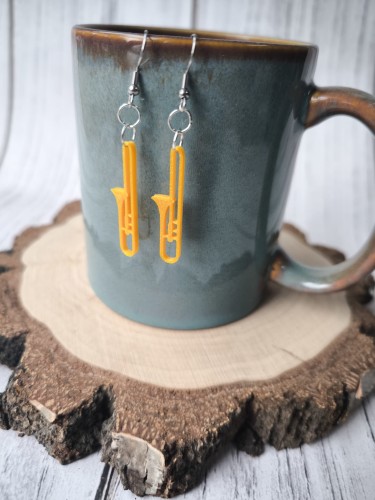 Puzon - Prezent dla puzonistki - Kolczyki muzyczne - Lekkie kolczyki