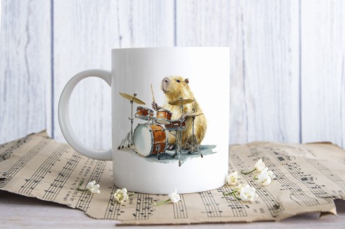Perkusja - Kapibara - Prezent dla perkusisty / perkusistki - Kubek ceramiczny