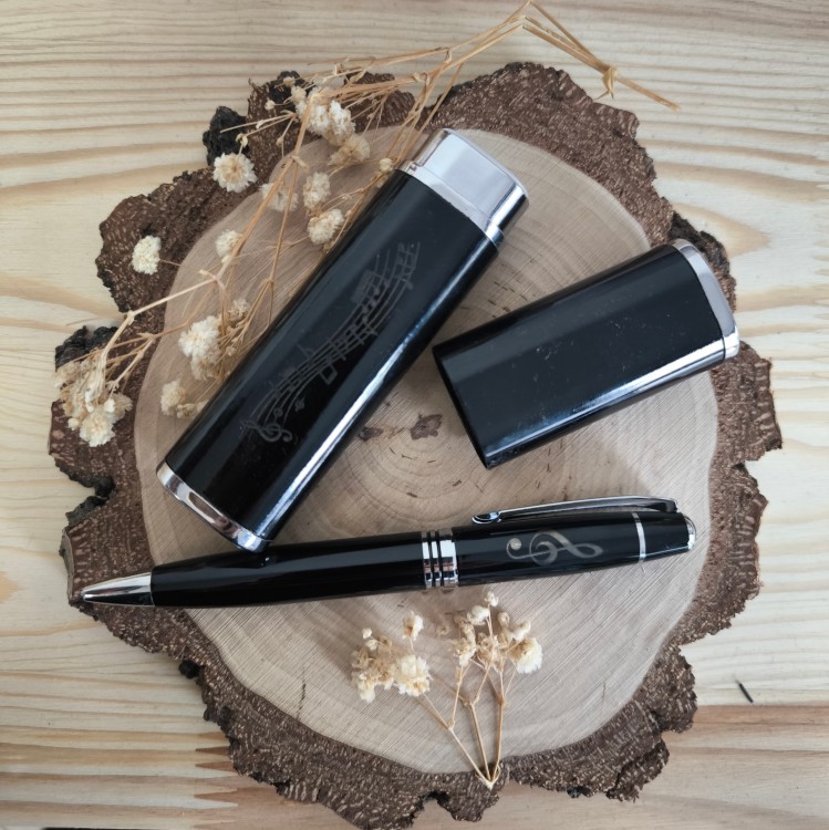 Elegancki długopis - Metalowe opakowanie - Klucz wiolinowy - Długopis