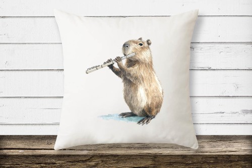 Flet - Kapibara - Prezent dla flecisty / flecistki - Poduszka