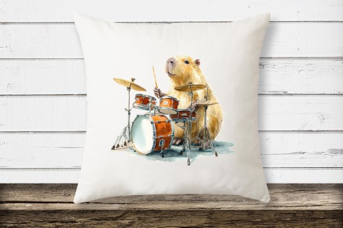 Perkusja - Kapibara - Prezent dla perkusisty - Poduszka