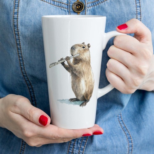 Flet - Kapibara - Prezent dla flecisty - Kubek latte