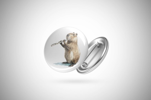 Flet - Kapibara - Prezent dla flecisty - Przypinka