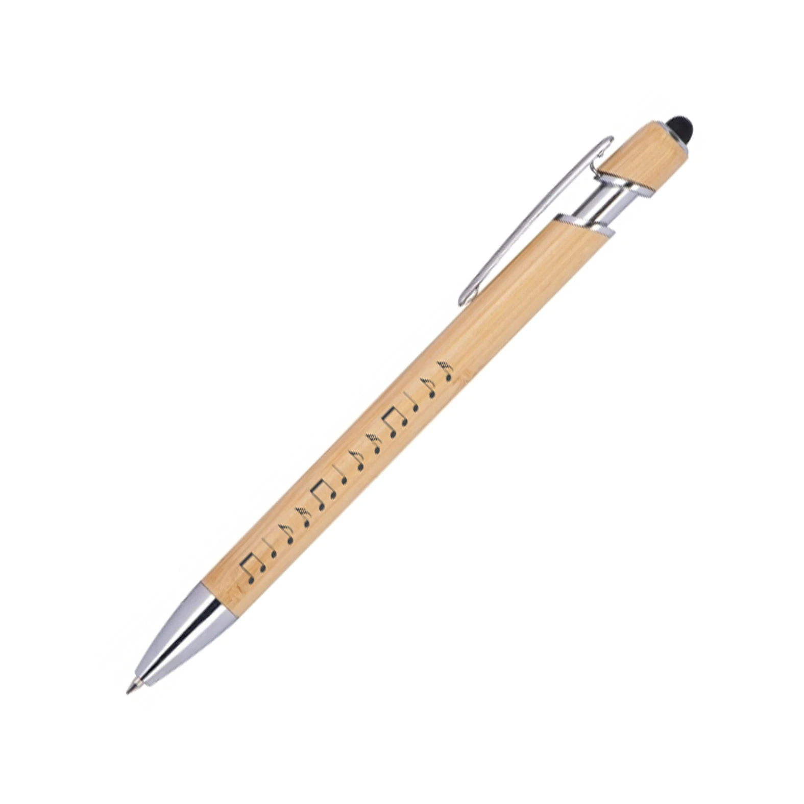 Długopis bambusowy touch pen - Grawerowane nutki