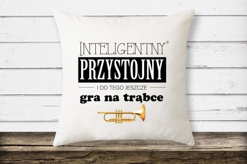 Trąbka - Przystojny, inteligentny, gra na trąbce - Prezent dla trębacza - Poduszka