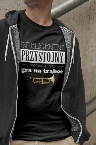 Trąbka - Przystojny, inteligentny, gra na trąbce - Prezent dla trębacza - Koszulka