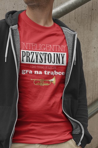 Trąbka - Przystojny, inteligentny, gra na trąbce - Prezent dla trębacza - Koszulka