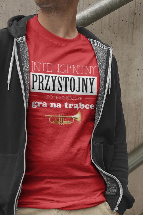 Trąbka - Przystojny, inteligentny, gra na trąbce - Prezent dla trębacza - Koszulka