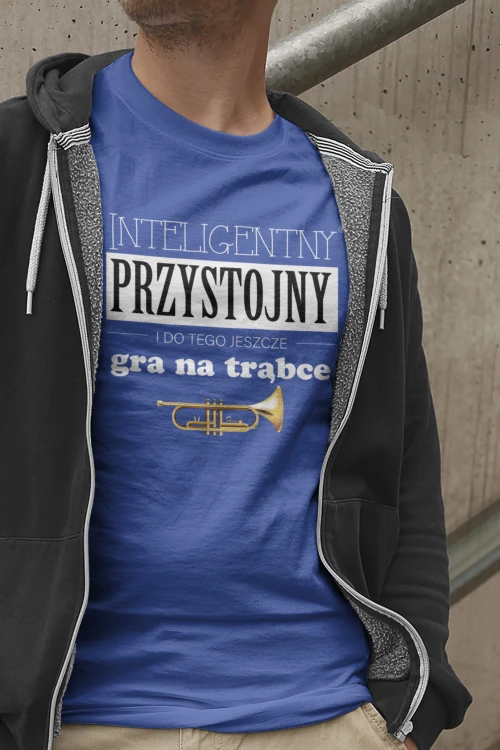Trąbka - Przystojny, inteligentny, gra na trąbce - Prezent dla trębacza - Koszulka