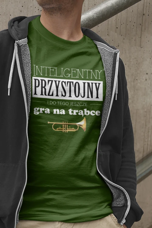 Trąbka - Przystojny, inteligentny, gra na trąbce - Prezent dla trębacza - Koszulka