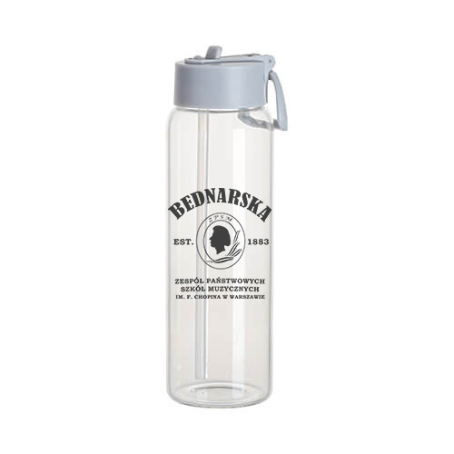 Bednarska - butelka na wodę z rurką - Prezent dla muzyka - Szklana butelka 950 ml