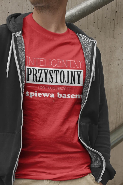 Bas - Przystojny śpiewa basem - Prezent dla basa - Koszulka