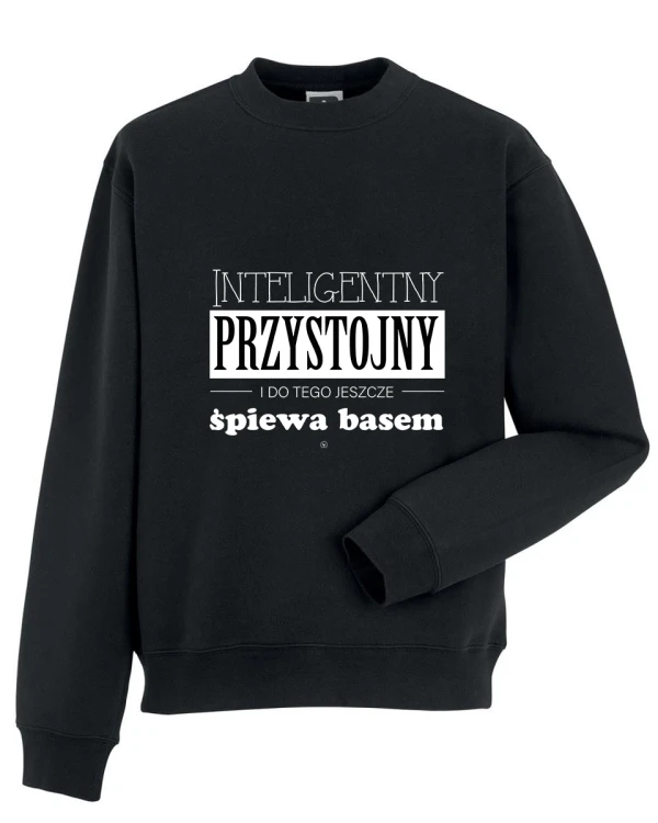 Bas - Inteligentny, Przystojny śpiewa basem - Prezent dla basa - Prezent dla wokalisty - Prezent dla chórzysty - Bluza