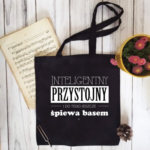 Bas - Przystojny śpiewa basem - Prezent dla wokalisty - Prezent dla chórzysty - Prezent dla basa - Torba 2 ucha