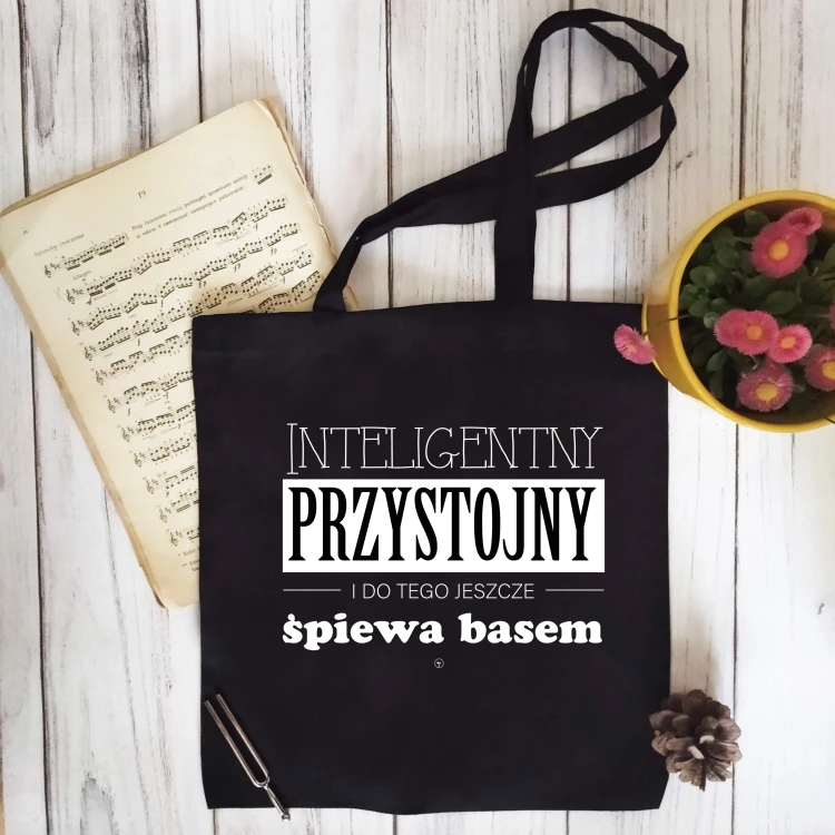 Bas - Przystojny śpiewa basem - Prezent dla wokalisty - Prezent dla chórzysty - Prezent dla basa - Torba 2 ucha