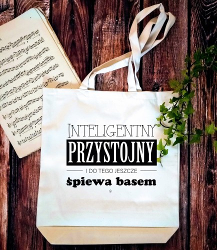 Bas - Przystojny śpiewa basem - Prezent dla wokalisty - Prezent dla chórzysty - Prezent dla basa - Torba 2 ucha