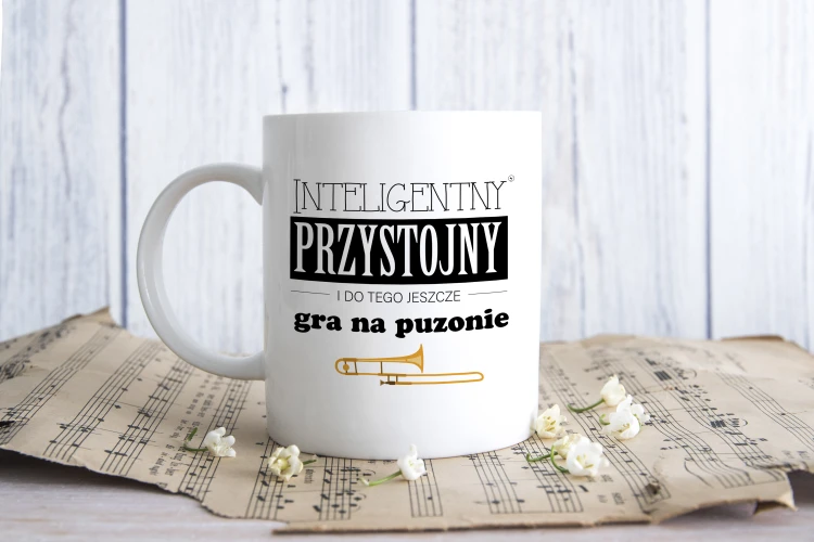 Puzon - Przystojny, inteligentny, gra na puzonie - Prezent dla puzonisty - Kubek ceramiczny