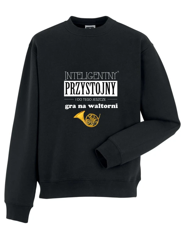 Waltornia - Przystojny, inteligentny, gra na waltorni - Prezent dla waltornisty - Bluza