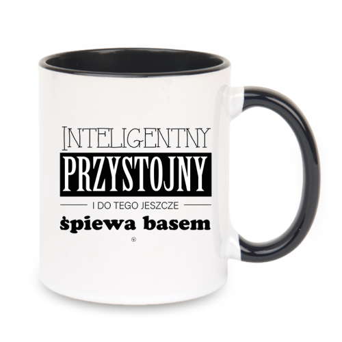 Przystojny Inteligentny śpiewa basem - Kubek z czarnym uchem ceramiczny