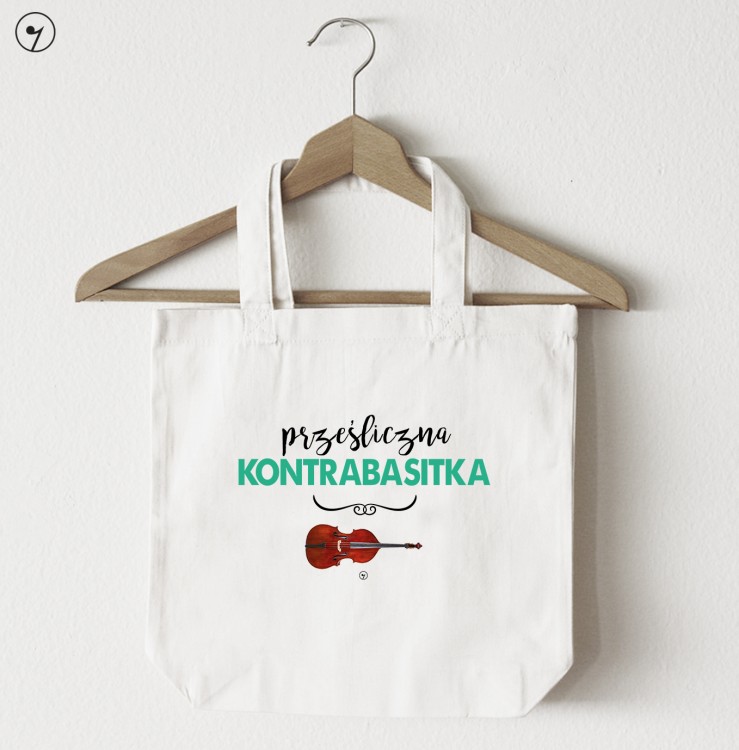 Kontrabas - Kontrabasistka - Prześliczna kontrabasistka - Prezent dla kontrabasistki - Torba z 2 uchami