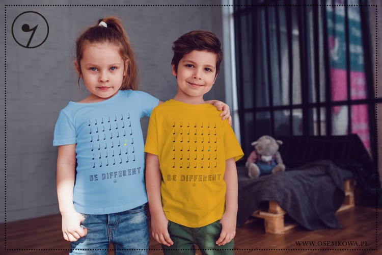 Be Different -Zolta i Blekitna Koszulka dziecięca GingerCat & Osemkowa.jpg