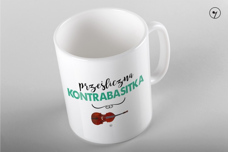 Kontrabas - Kontrabasistka - Prześliczna kontrabasistka - Prezent dla kontrabasistki - Kubek ceramiczny