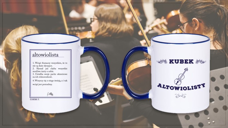 Altówka - Kubek altowiolisty - Kubek z niebieskim uchem