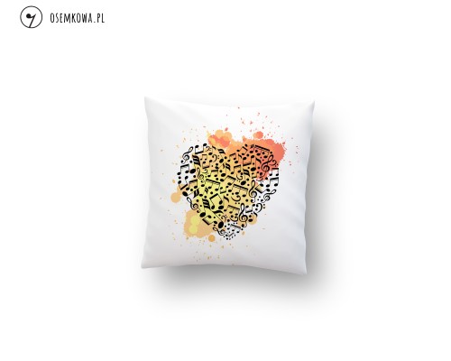 poduszka serce z nut, poduszka nuty serce, prezent dla muzyka, poduszka muzyczna, miłość do muzyki, prezent dla fana muzyki, gadżet muzyczny, poduszka nutki