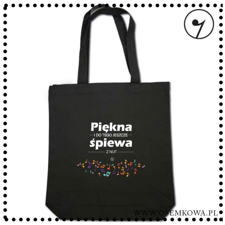 Piękna i do tego śpiewa z nut Torba eko czarna.jpg